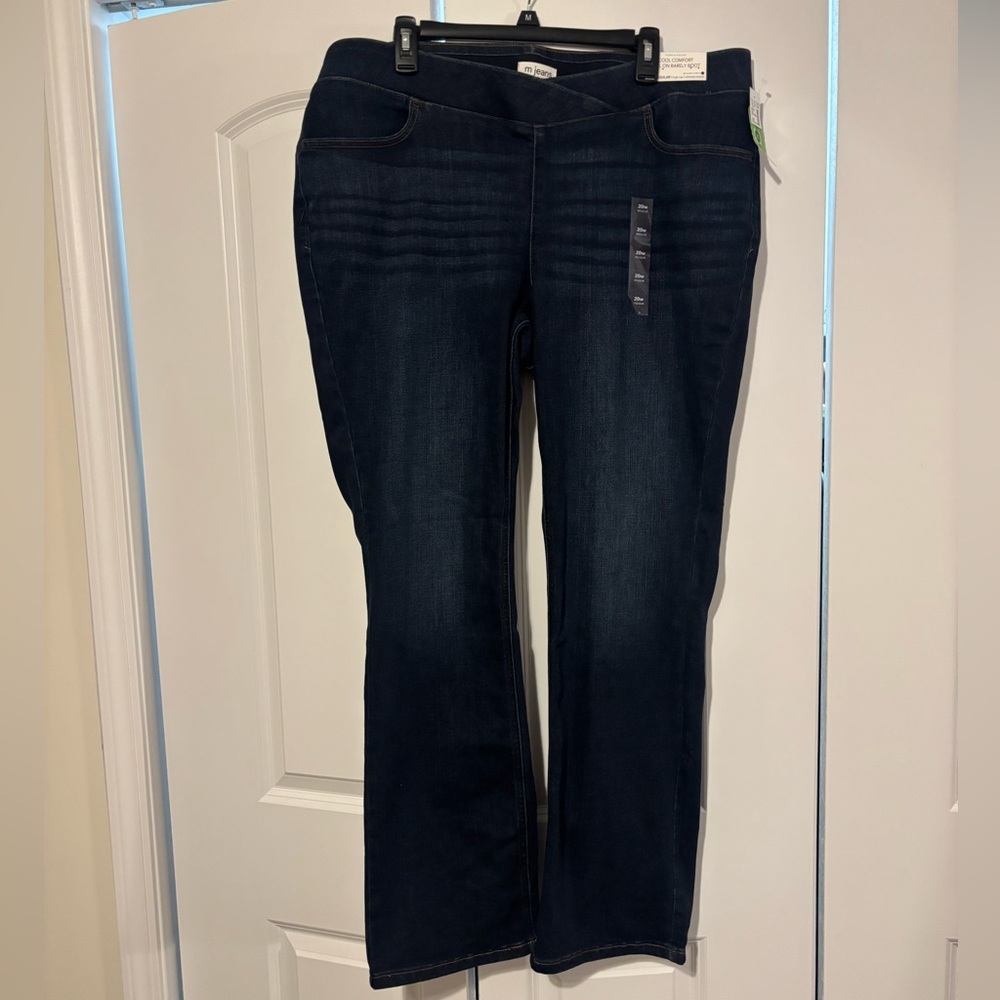 Cool Comfort Crossover Pull On High Rise Barely Boot Jean